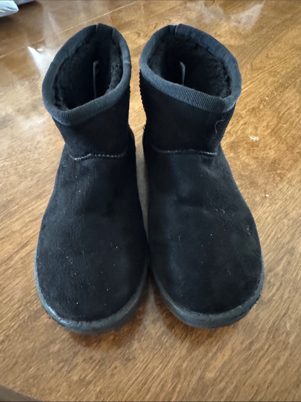 Link Kids Black Cozy Faux-Suede Boots